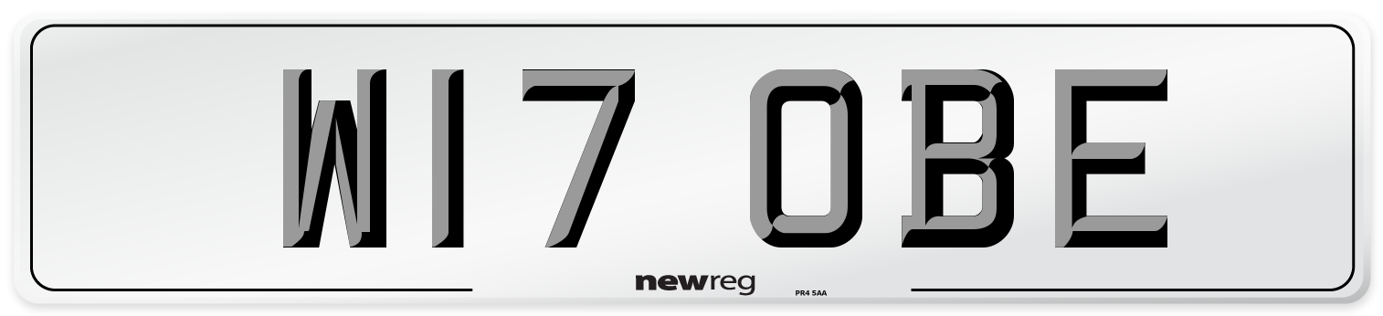 W17 OBE Number Plate from New Reg